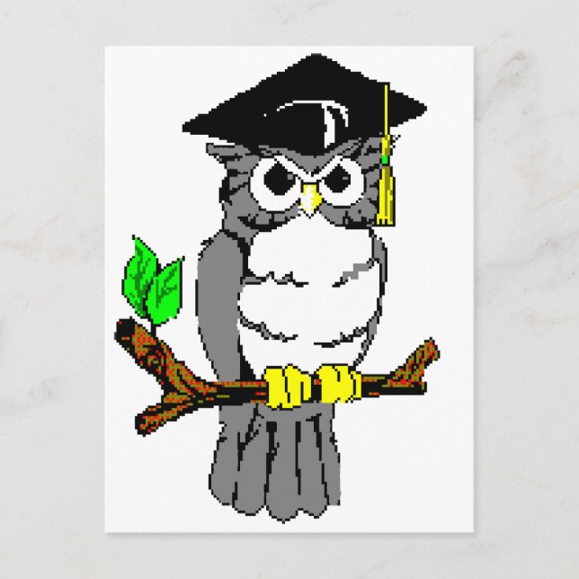 Graduation Owl Announcement Postcard (Front)