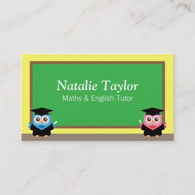 Graduation Owls, Personal Tutor or Teacher Calling Card (Front)