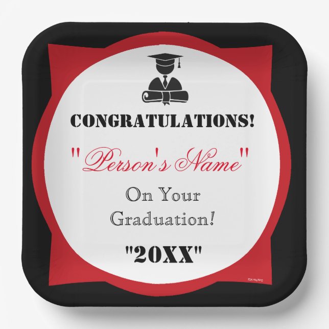 Graduation Paper Plate  HAMbyWG (Front)