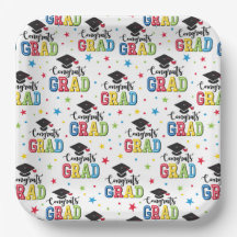 Graduation Paper Plates, Congrats Grad Party