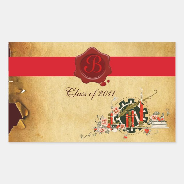 GRADUATION PARCHMENT AND RED WAX SEAL MONOGRAM (Front)