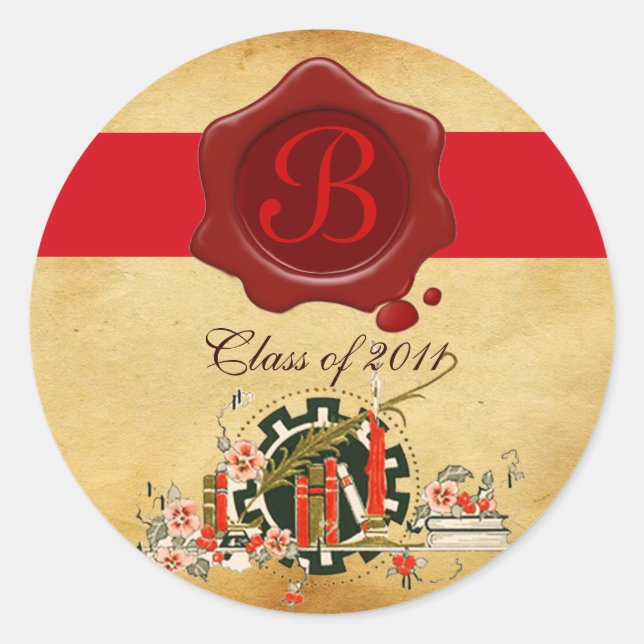 GRADUATION PARCHMENT AND RED WAX SEAL MONOGRAM (Front)