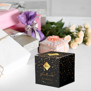 Graduation party 2021 graduate black gold favour box