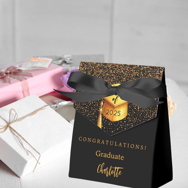 Graduation party 2025 graduate black gold favour box (Creator Uploaded)