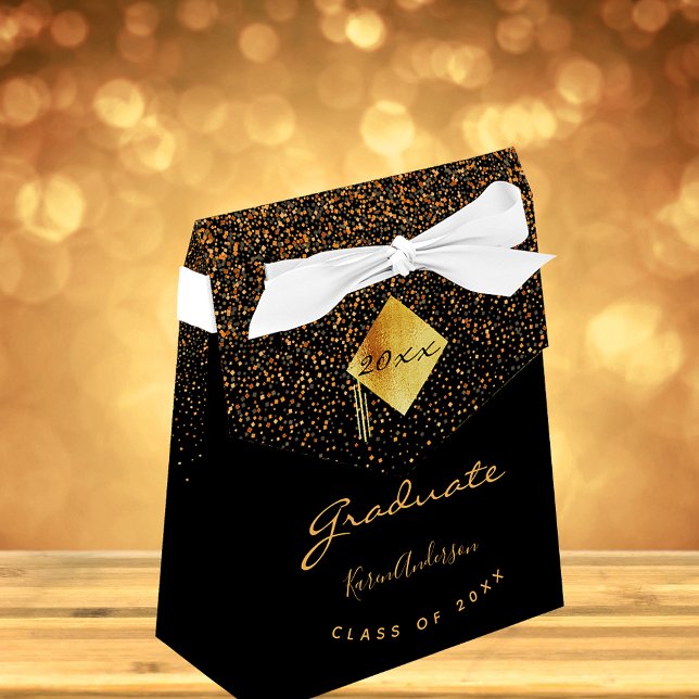 Graduation party 2025 graduate black gold girl favour box (Creator Uploaded)