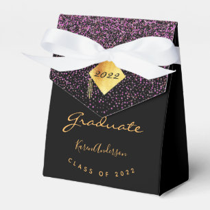 Graduation party 2025 graduate black gold purple favour box