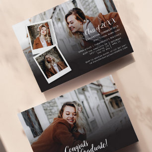 Graduation Party 2025 Photo Collage Elegant Invitation