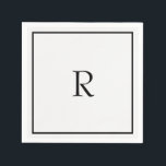 Graduation Party 2026 Black White Monogram Initial Napkin<br><div class="desc">Designed with text template for monogrammed initials which you can customize! Great for graduation party,  weddings,  bridal shower,  birthdays,  baby shower etc!</div>