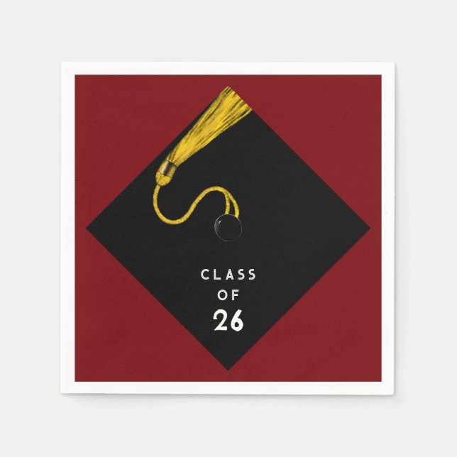Graduation Party 2026 Maroon Napkins (Front)