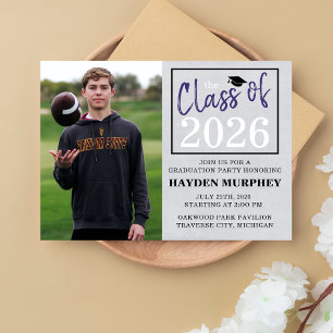 Graduation Party 2026 Open House Photo Purple Invitation