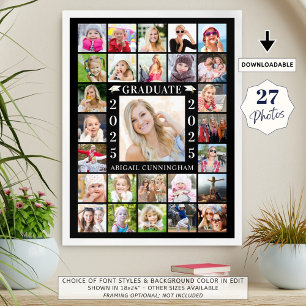 Graduation Party 27 Photo Collage Personalised Poster