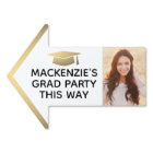 Graduation Party 2 Photo Arrow White and Gold Yard