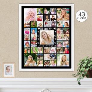 Graduation Party 43 Photo Collage Personalised Poster