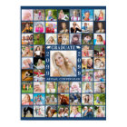 Graduation Party 55 Photo Collage Blue or Custom