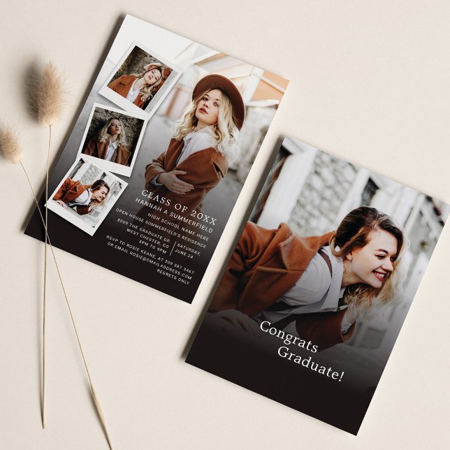 Graduation Party 5 Photos Modern Grad 2025 Invitation (Creator Uploaded)