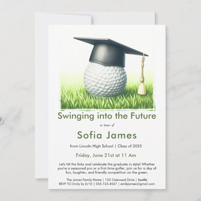 Graduation Party |  A Golf-Themed Graduation Invitation (Front)