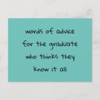 Graduation Party Advice Card For Guests