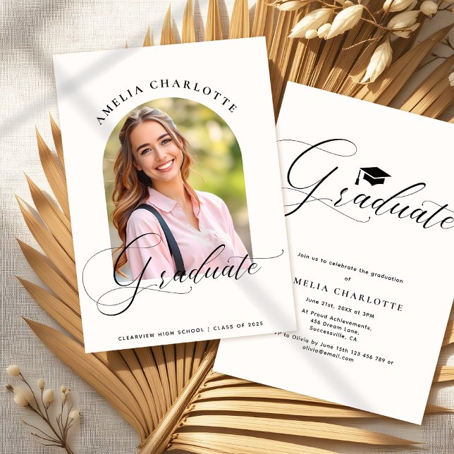 Graduation Party Arch Photo Invite Announcement (Creator Uploaded)