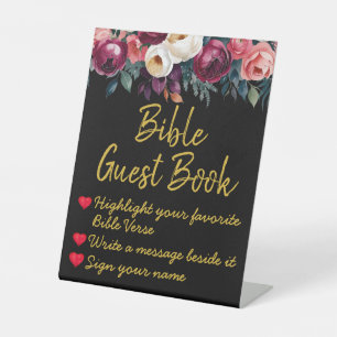 Graduation Party Bible Guest Book Reception Table Pedestal Sign