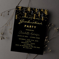 Graduation party black gold streamers