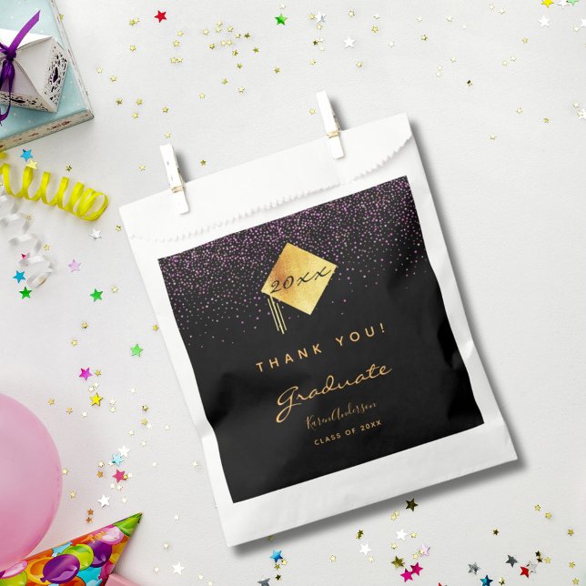Graduation party black purple gold thank you 2025 favour bags (Creator Uploaded)