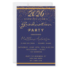 Graduation party blue gold 2025 budget invitation