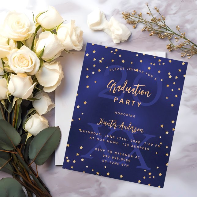 Graduation party blue year budget invititation flyer (Creator Uploaded)