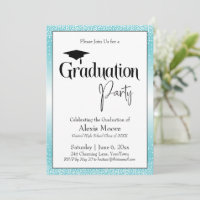 Graduation Party Bright Turquoise Ombre Confetti