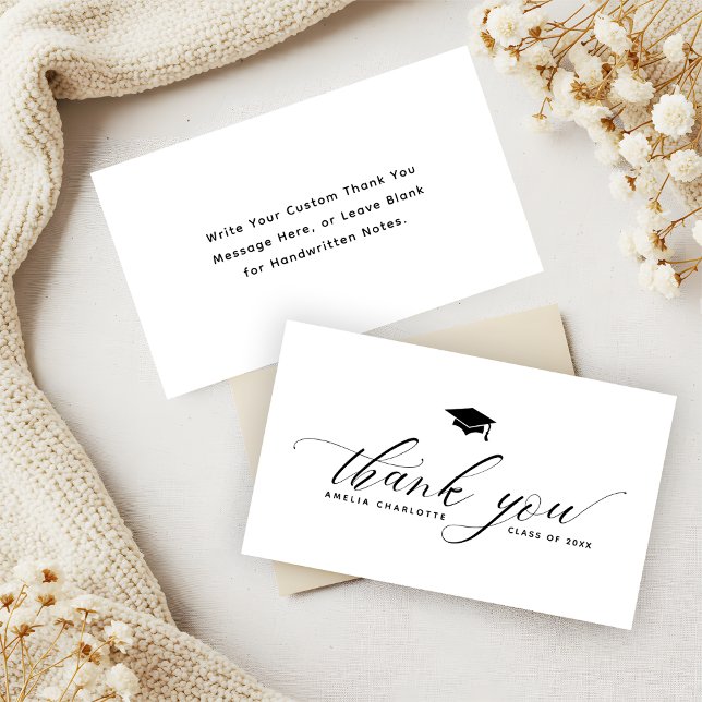 Graduation Party Budget Minimalist Thank You Cards (Creator Uploaded)