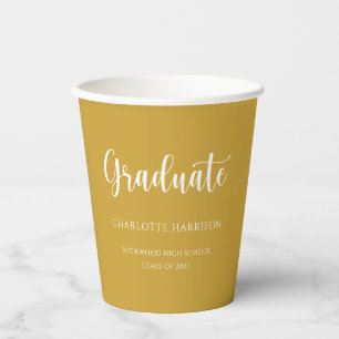 Graduation Party Casual Modern Script Paper Cups