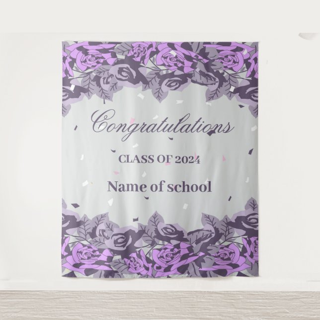 Graduation party celebration 2024 tapestry (Front)