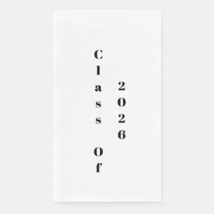 Graduation Party Class Of 2026 Black White Napkin