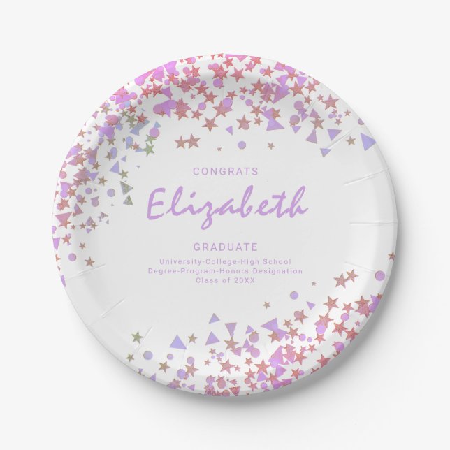 Graduation Party "Class of" Custom Name Paper Plate (Front)