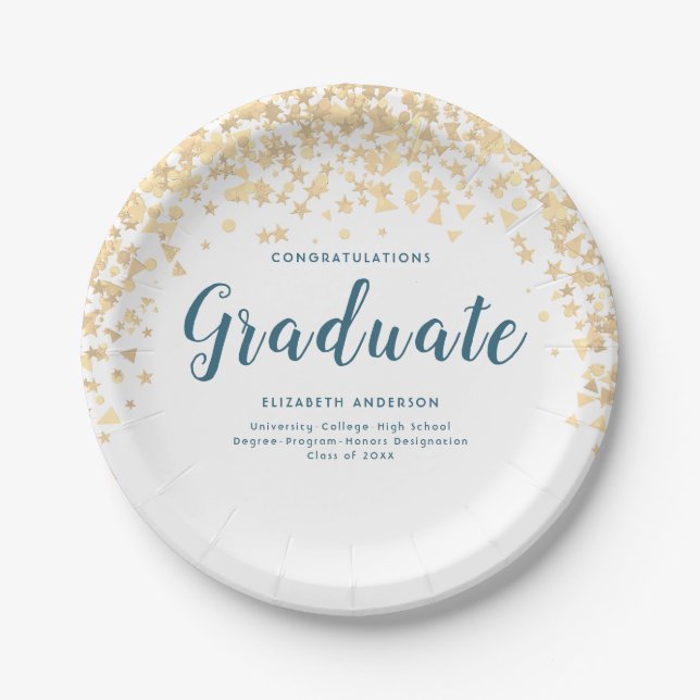 Graduation Party "Class of" Personalized Name Paper Plate (Front)