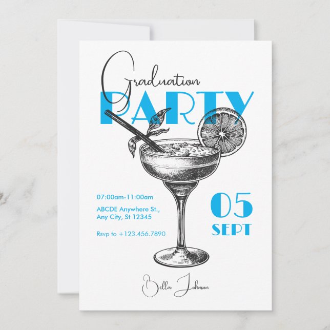 Graduation Party cocktail Invitation (Front)