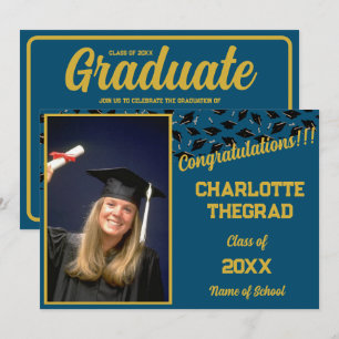 Graduation Party Congratulations Personalise Photo Invitation