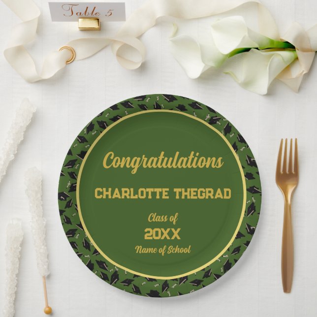 Graduation Party Congratulations Personalise Photo Paper Plate (Wedding)