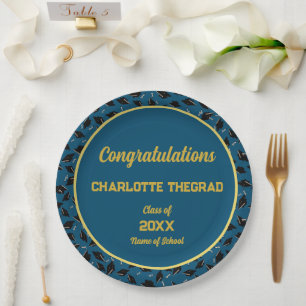 Graduation Party Congratulations Personalise Photo Paper Plate