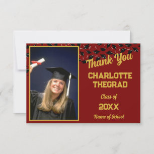 Graduation Party Congratulations Personalise Photo Thank You Card