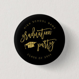 Graduation Party Faux Gold Class Of Buttons