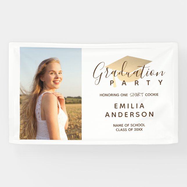 Graduation Party for One Smart Cookie Banner (Horizontal)