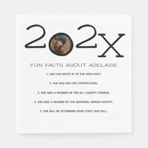 Graduation Party Fun Facts Custom Photo Napkins