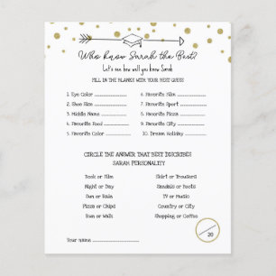 Graduation Party Game, Know the Graduate Game, Flyer