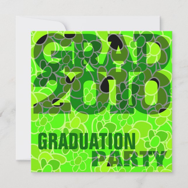 Graduation Party Go Green Invitation (Front)