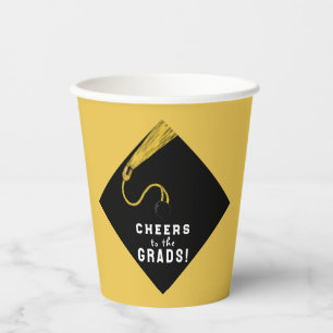 Graduation Party Gold Congrats Paper Cups