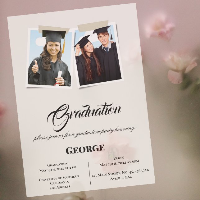 Graduation party honouring invitation  (customised with phto and text )