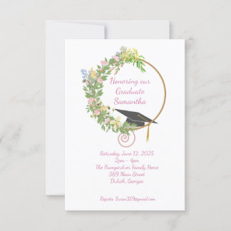 Graduation Party in the Garden, in Pink Invitation