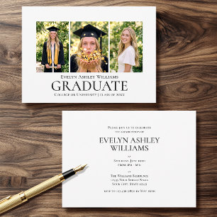 Graduation Party Invitation Classic Photo Minimal