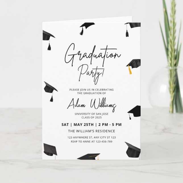 Graduation Party Invitation, College Graduation  Invitation (Front)