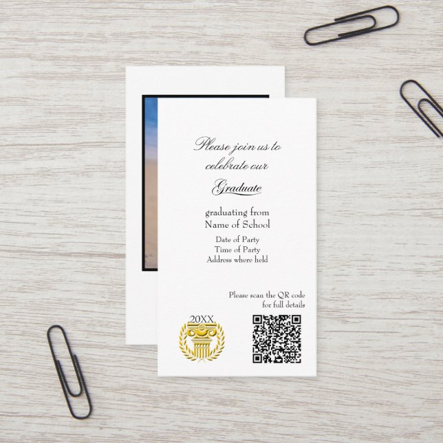 Graduation Party Invitation Enclosure Card (Front/Back In Situ)